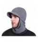 HZTG Men's Winter Knitted Warm Cap Full Face Cover Cycling Balaclava Ski Cap With Visor - Grey - CU1280UD8K7