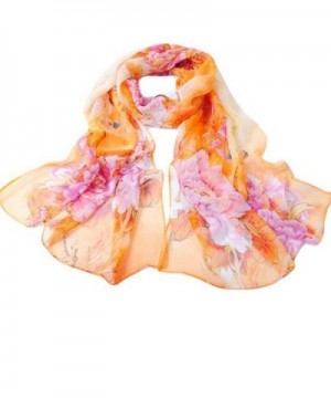 DEESEE Scarf Wrap Shawl Lady Long Wrap Women's Chiffon Scarf Scarves - Yellow - CS12MAGX2PI