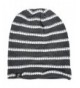 VECRY Slouchy Beanie Crochet Stripe Grey