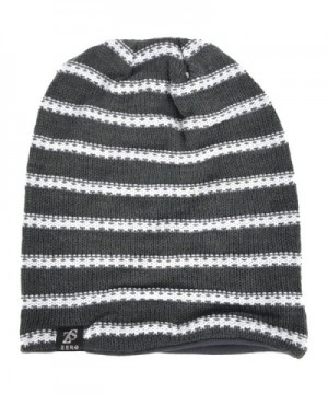 VECRY Slouchy Beanie Crochet Stripe Grey