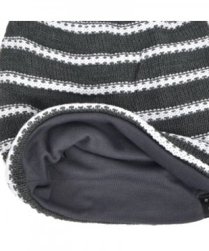 VECRY Slouchy Beanie Crochet Stripe Grey in Men's Skullies & Beanies