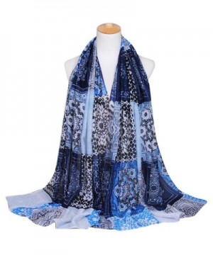 DEESEE(TM) Women Printing Long Soft Wrap Scarf Ladies Shawl Paris Yarn Scarves - Navy - C212MX9BY3I