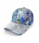 Bling Studs Blue Flower Baseball Cap - CA17XMOZ65X