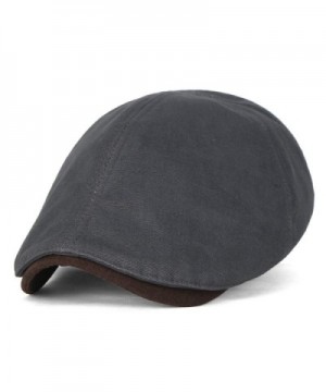 ililily Two Tone Soft Cotton Stretch-Fit Vintage Washed newsboy Hat Flat Cap - Charcoal - C112O8JFR7E