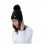 Buytop Winter Beanie Hat Scarf Set Warm Knit Hat Thick Fleece Lined Knit Skul Cap For Men Women - Black-pp - CW187QXN947