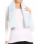 Sakkas Malen Long Rectangle Faux Fur Warm Soft Furry Wrap Around Loophole Scarf - Baby Blue - CB1839EDHN4