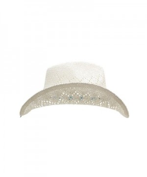 White Straw Cowboy Beaded Shapeable