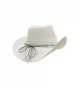 White Straw Cowboy Beaded Shapeable in Women's Cowboy Hats