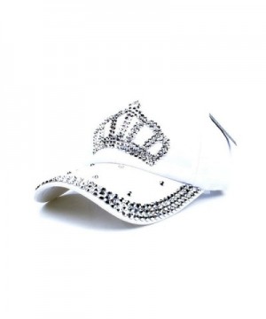 Elonmo Crown Baseball Silver Rhinestone in Women's Baseball Caps