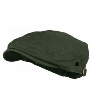 Men's Cotton Flat Cap Ivy Gatsby Newsboy Hunting Hat - Olive - C411YLNHDPT