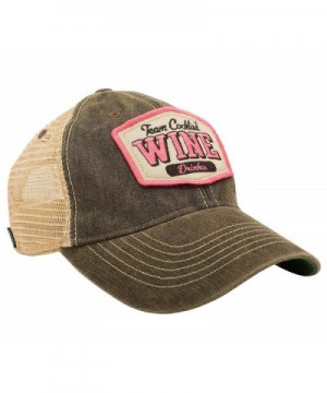 TEAM COCKTAIL Wine Drinker Mesh Trucker Hat - Black Hat (Black w/ Pink) - CY11MU5HWIX