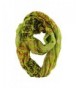 Women's Fashion Peace Design Print Infinity Loop Scarf - Green - CG12MXR4QWQ