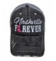 Embroidered "Nashville Forever" Grey Vintage Baseball Trucker Cap Hat Western - Hot Pink Cowboy Boot - CP12NT0EC11