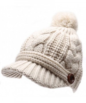 Womens Knitted Skully MIRMARU Scrunchy in Women's Skullies & Beanies