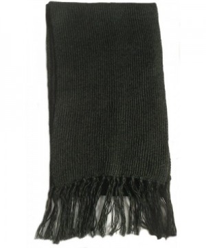 Alpakaandmore Unisex Alpaca Wool Fringed Scarf 63x4.72 - Black - CJ125HEARXT