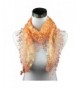 Iusun Soft Lace Tassel Sheer Burntout Floral Print Scarf Shawl Triangle Mantilla Wrap - Orange - CC12NFF3OO1