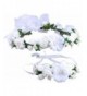 Flower Crown Wedding Hair Wreath Floral Headband Garland Wrist Band Set - White - CR12D3MDF2X