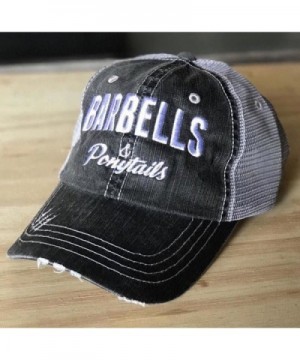 Barbells Ponytails Vintage Distressed Baseball