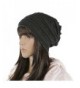 HindaWi Winter Reversible Beanie Infinity Scarf Slouchy Hat Knit Ski Skull Cap For Women Men - Black - CB187Q8U644