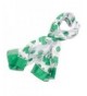 Shamrock Scarf with Green Edge for St Patrick's Day in White - CA11CTF4H2D