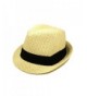 Premium Classic Natural Fedora Straw Hat with Black Band - CZ1107LKDID