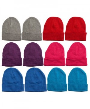 excell 12 Units Mens Womens Warm Winter Hats In Assorted Colors- Mens Womens Unisex - Assorted Solids (A) - CL11NSEHWGR