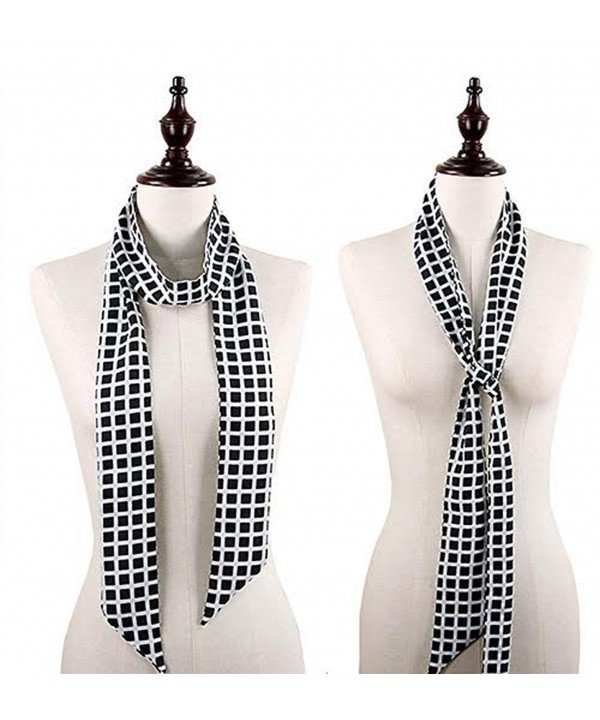 StylesILove Chic Plaid Print Headband Skinny Scarf- 5 colors - Black - CN12CJIF2YV