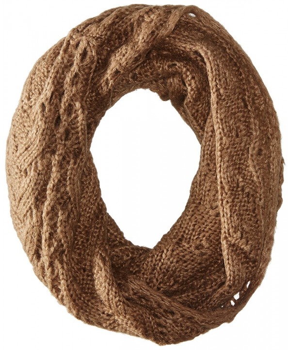 D&Y Women's Cable Knit Single Loop Infinity Scarf - Taupe - C611WD3XKK1