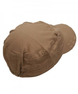 Hatiya Cotton Herringbone Army Cap Tan in Men's Newsboy Caps