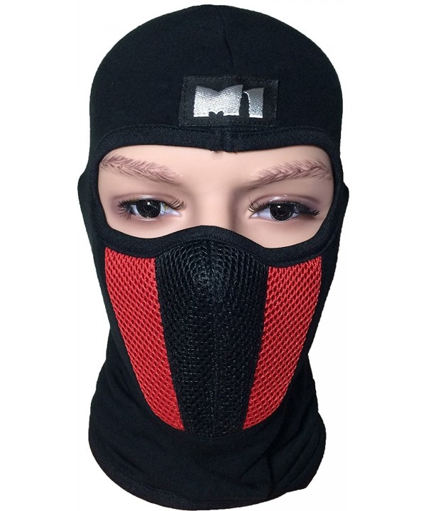 M1 Full Face Cover Balaclava Protection Filter Plain Mask - Red (BALA-FILT-RED) - C112DVLQ61D