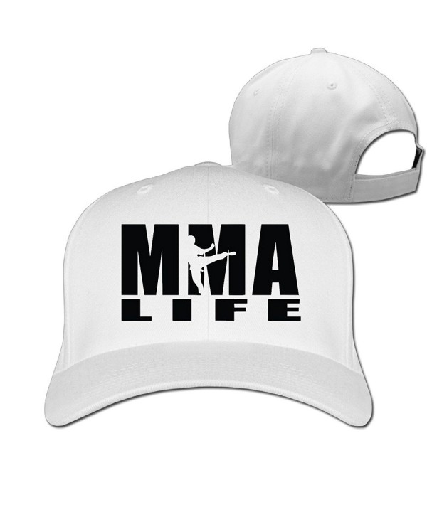 Mma Life Unisex Classic Cotton Adjustable Caps - White - CX186DLKR8G