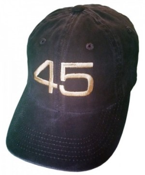 45 Trump Hat/Cap - Black Structured Mesh Back OR Unstructured - Distressed Black/Gold Embroidery - CU12NT7NXHR