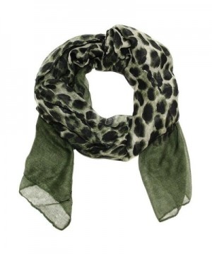 Large Ombre Leopard Scarf in Dark Army Green - Army Green - CL185TGS2QH