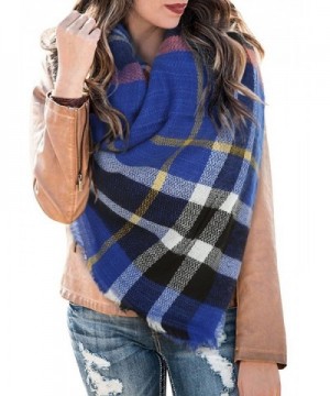 Huiyuzhi Womens Casual Warm Color Block Plaid Blanket Scarf Gorgeous Wrap Shawl - Multicolor-36 - C5187MZIGZQ