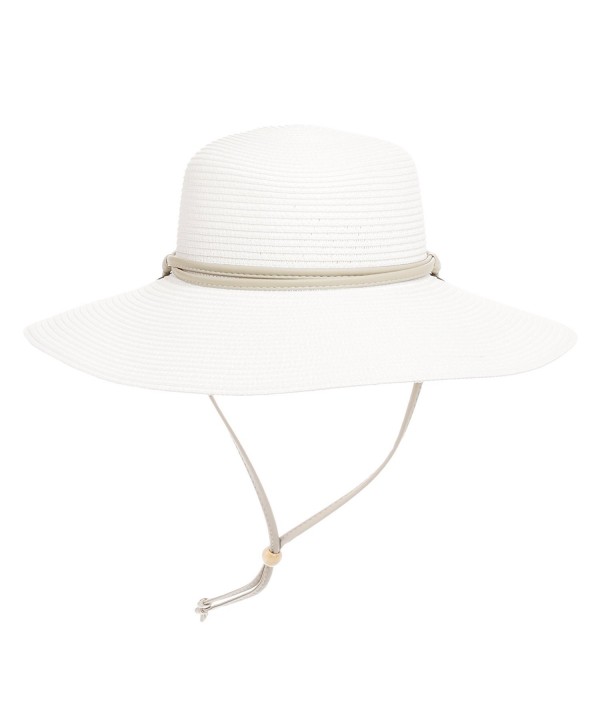 Sloggers Womens Wide Brim Braided UPF 50+ Hat - White - CG11Q2REDSR