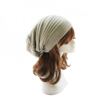 SMYTSHOP Hot!Unisex Knit Baggy Beanie Beret Winter Warm Oversized Ski Cap Hat - Beige - CQ1842525AN