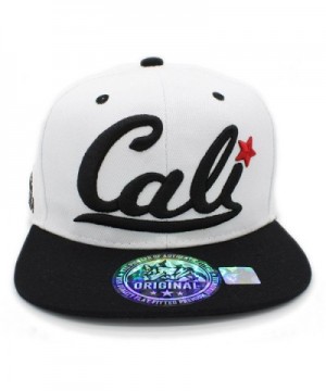 Embroidered CALIFORNIA Snapback WHITE BLACK