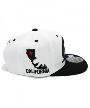 Embroidered CALIFORNIA Snapback WHITE BLACK in Women's Baseball Caps