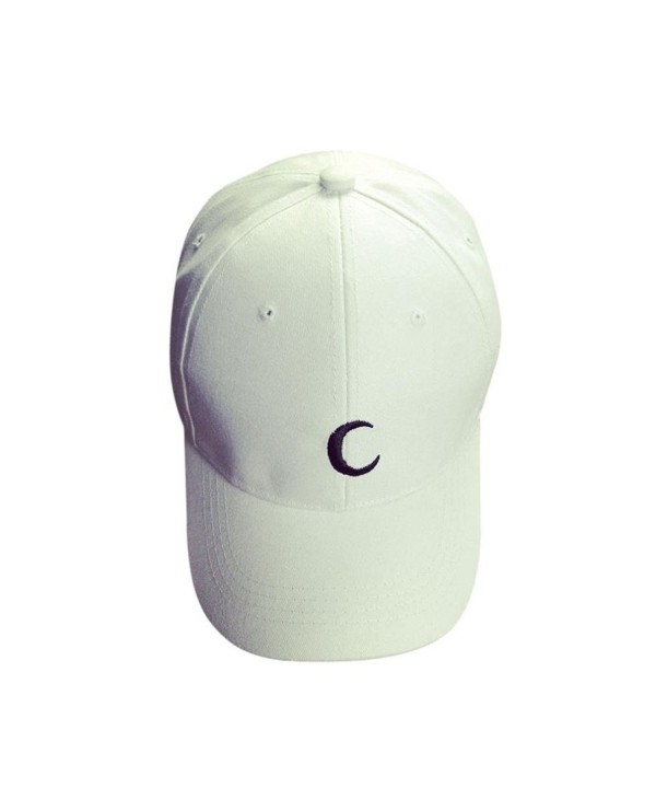 Hat-UPLOTER Embroidery Cotton Baseball Cap Boys Girls Snapback Hip Hop Flat Hat - White - C212LB1SPHX