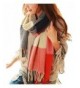 Wander Agio Women's Fashion Long Shawl Big Grid Winter Warm Lattice Large Scarf - Orange Red - C7127ZB8OUV