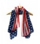 TAORE Women Fashion Soft Silk Chiffon American Flag Scarf - Dark Blue - C412N13WXAH