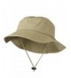 Big Size Washed Bucket Hat with Chin Cord - Khaki (For Big Head) - CP11HPANZTH