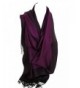 Two Sided Reversible Plain Pashmina Feel Wrap Scarf Shawl Stole Head Scarves - Purple & Black - CG12O0354GB