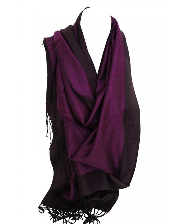 Two Sided Reversible Plain Pashmina Feel Wrap Scarf Shawl Stole Head ...