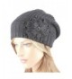 LA-EL COUTURE Womens Wool&Angora With Pearls and Rhinestones Flower Warm Beanie - Black - CK12BXKPK75