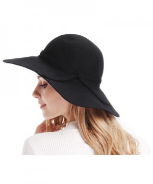 Bienvenu Womens Ribbon Floppy Black in Women's Sun Hats