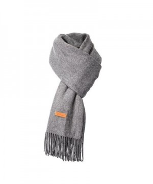 Cashmere Scarf For Womens-Mens Super Soft Fashion Long Tassel Grey Scarf（80.7X25.6 In） - C0187R0D0Q3