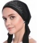 Ababalaya Women Elastic Drill Muslim Headwrap Chemo Cap Cap Turban Hat In 9 Colors - Black - C117X0QGGY4
