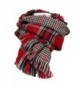 Women's Retro Soft Plaid Tartan Grids Scarf Large Blanket Winter Wraps Shawl - Red - CK127FNFS0X