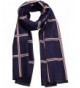 Women Warm Plaid Winter Scarf Gorgeous Blanket Wraps Cape Shawl - Square Navy Blue Pink - CJ12MYA0IDG